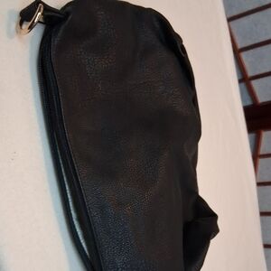 Elegant Black Leather Belt Bag for Men